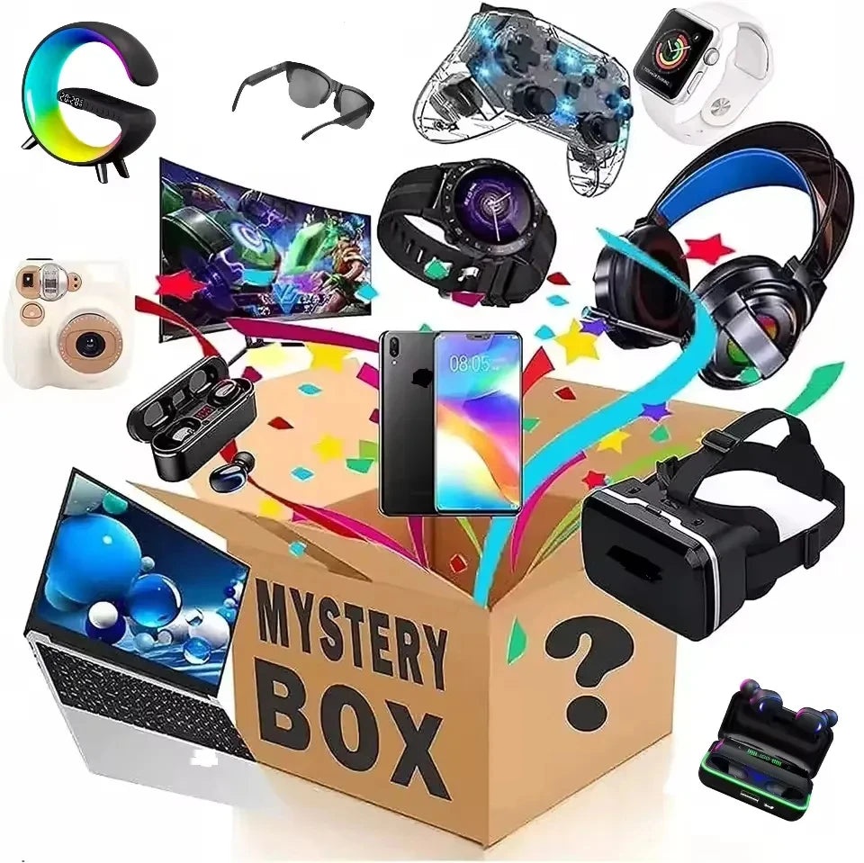 Surprise Gift Mystery Box,  Mini Brands Toys Boxes Headsets Earphones Headphones Earbuds Smart Watch Electronics Mystery Box